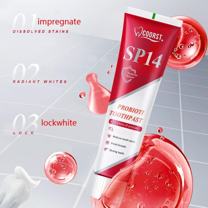 Sp14 Probiotic Toothpaste, Sp14, Fresh Breath, Deep Cleaning Care Toothpaste, Basic Cleaning for Home & Travel Use