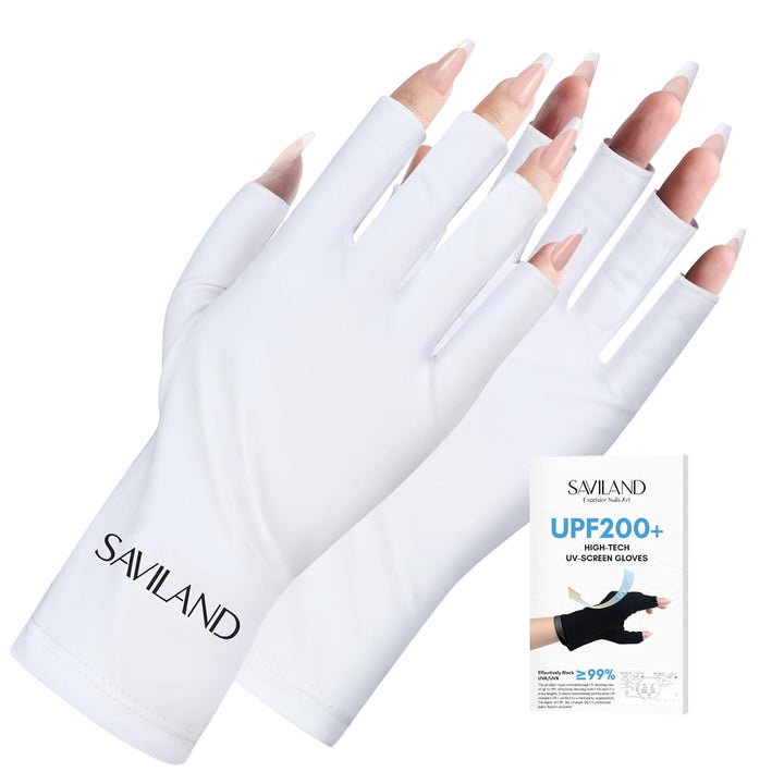 UV Gloves for Nails: Professional UPF200+ UV Glove for Gel Manicures anti UVA & UVB 999+ Gloves for Gel Nail Lamp Fingerless UV Light Gloves for Gel Nails Prevent Hands from UV Harm (Black)