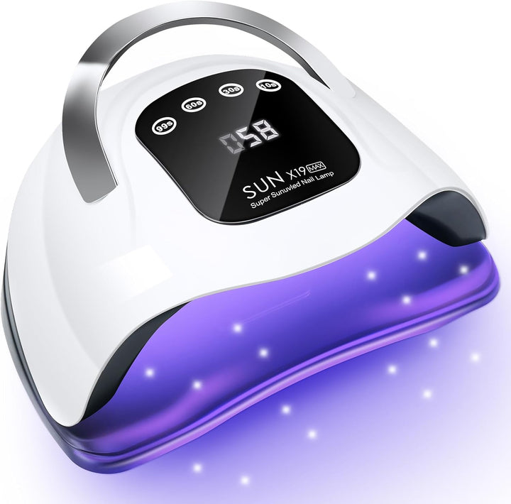 320W UV LED Nail Lamp, Nail Dryer for Gel Polish with 72Pcs Lamp Beads and Automatic Sensor/4 Timer Setting Professional Nail Art Tools