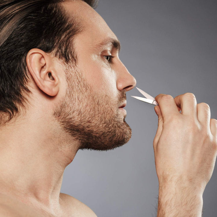 3 Pack Small Nose Scissors Facial Hair Trimming Mini Beauty Stainless Steel Grooming Pointed Scissor for Grooming Eyebrows, Nose, Mustache, Beard