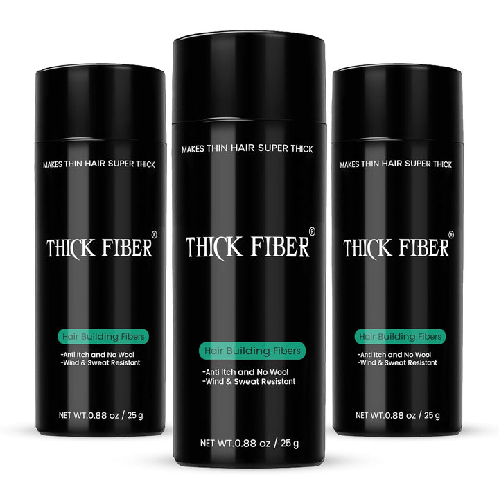 Hair Fibers for Thinning Hair & Bald Spots (BLACK) - 25G Bottle - Conceals Hair Loss in Seconds - Hair Powder for Women & Men
