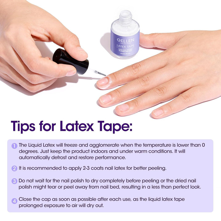 Gel Polish Remover Kit - Gel Nail Polish Remover with Latex Tape Peel off Liquid and Manicure Tools, Quick & Easy Gel Polish Remover in 2-5 Minutes, No Damage to Nails