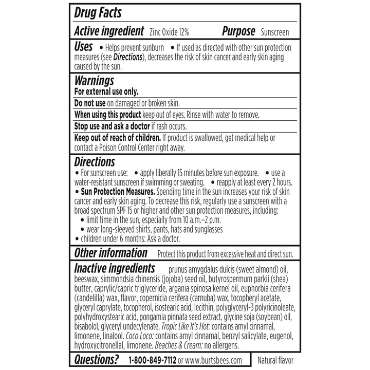 Burt’S Bees SPF 30 Lip Balm, Island Getaway - Coco Loco, Beaches & Cream, Tropic like It'S Hot, Water-Resistant Sun Care, Natural Origin Lip Treatment, 3 Tubes, 0.15 Oz