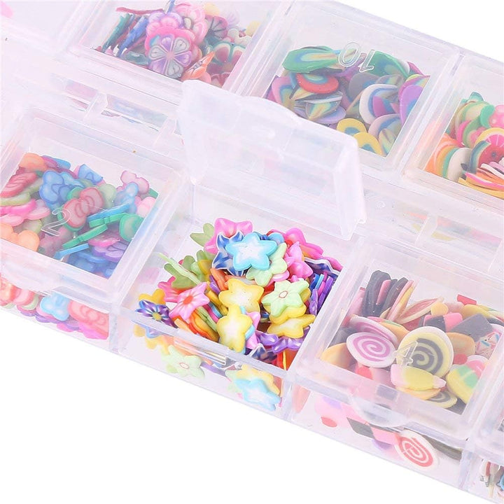 Nail Art Slice with Fruit Flower Food Slice Assorted Designs Polymer Clay Nail Decoration Slice for Slime DIY Craft Projects Decoration