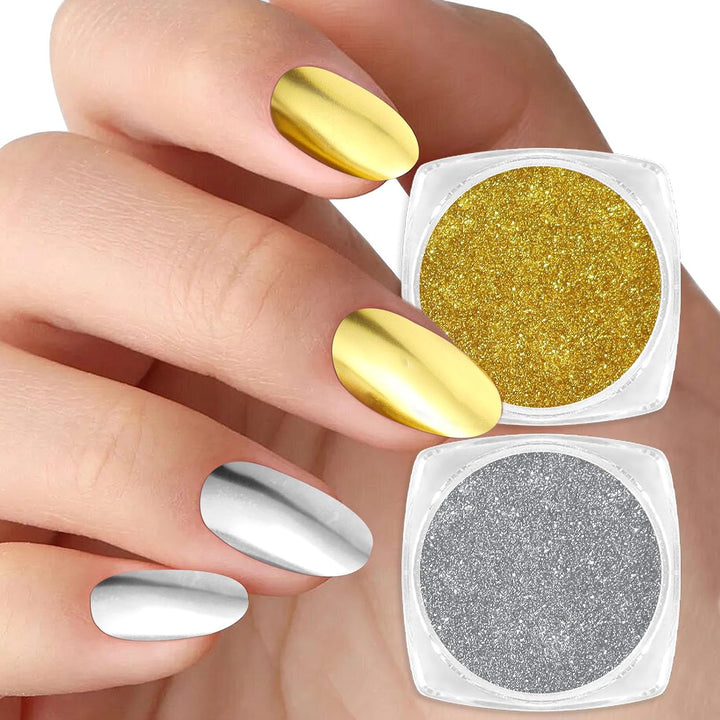 White Pearl Chrome Nail Powder, Iridescent Aurora Powder Metallic Mirror Effect Glitter Powder Pearlescent Ice Transparent Mermaid Pigment Pearl Glitter Dust Kit for Nail Art Decoration