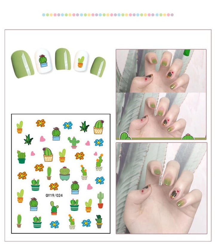 14 Sheets Cute Nail Stickers for Kids Nail Art Stickers Decals Self-Adhesive Pegatinas Uñas Rainbow Flower Fruit Nail Supplies Nail Art Design Decoration Accessories