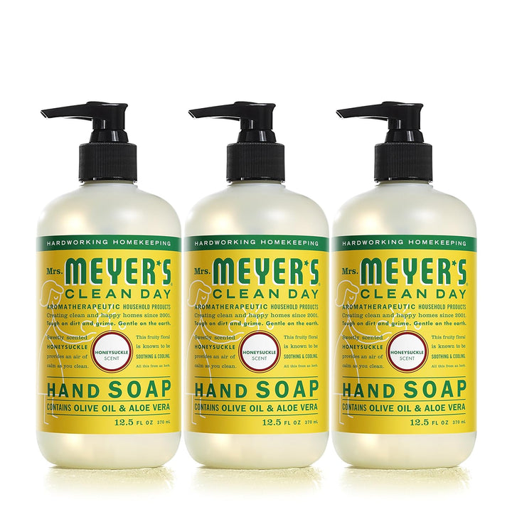 CLEAN DAY Hand Soap, Made with Essential Oils, Biodegradable Formula, Rain Water, 12.5 Fl. Oz - Pack of 3