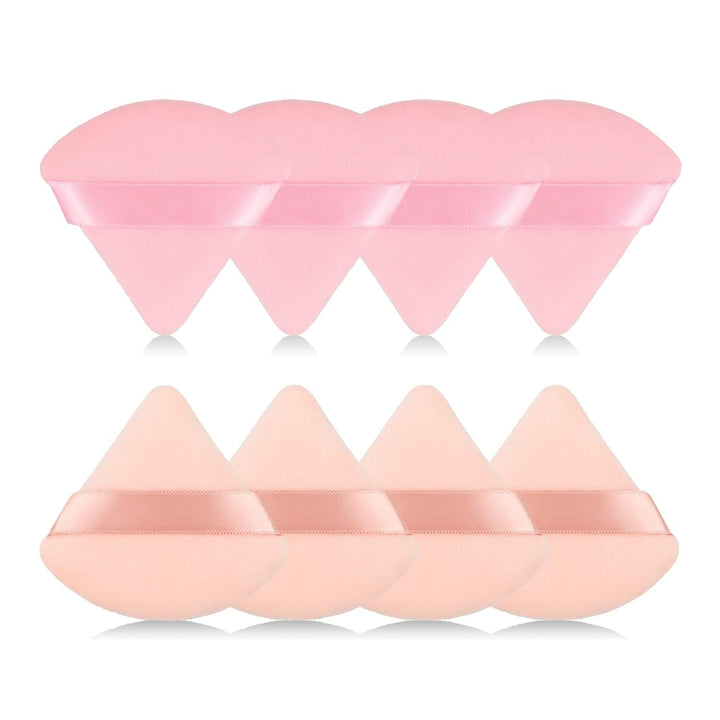 8Pcs of Triangular Powder Puff Makeup Sponges, Made of Super-Soft Velvet, Designed for Contouring, Eye, and Corner, Beauty Blender Foundation Mixing Container.(Black)