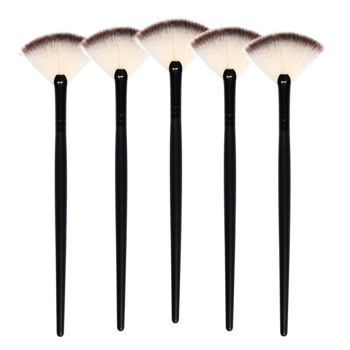 Slim Soft Facial Fan Brush,Makeup Cosmetic Multi Use, Mask Acid Applicator for Glycolic Peel Masques,Chemical Peel Brush,Pack of 5