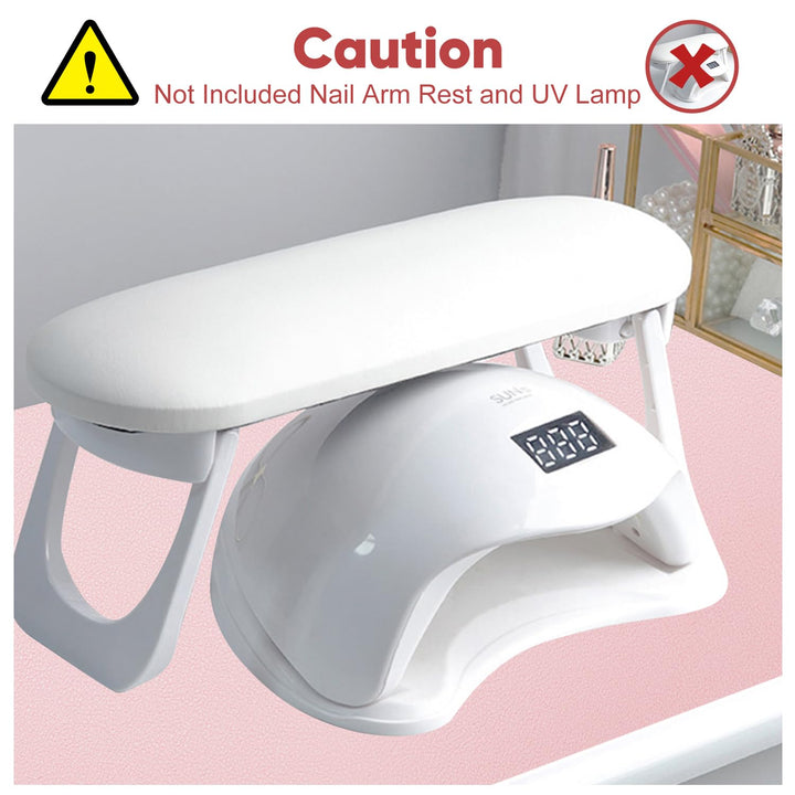 Nail Art Table Mat, (MAT ONLY) Soft Microfiber PU Leather Nail Hand Rest for Nail Arm Rest Cushion, Foldable Nail Art Rest Pillow Manicure Pad Desk Mat - Pink
