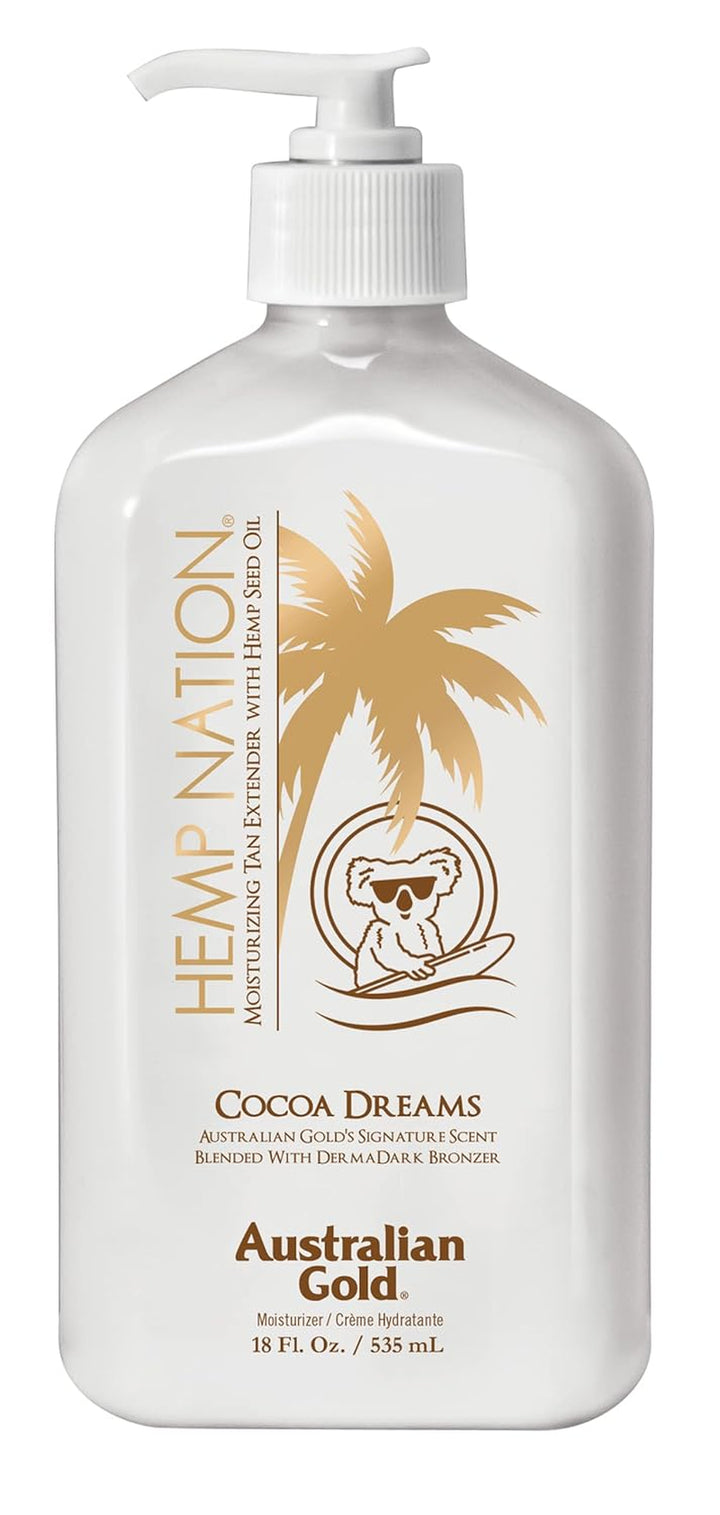 Hemp Nation Cocoa Dreams Tan Extender W/Derma Dark Bronzer 18Oz