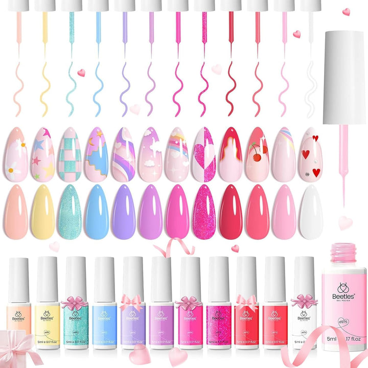 Beetles Nail Stamp 3Pcs Silicone French Tip Nail Stamp Kit with Replacement Nail Stamper Heads and Scrapers Soft Silicone Nail Printing Tool for Home Manicure Diy Nail Art Salon Gifts for Girls