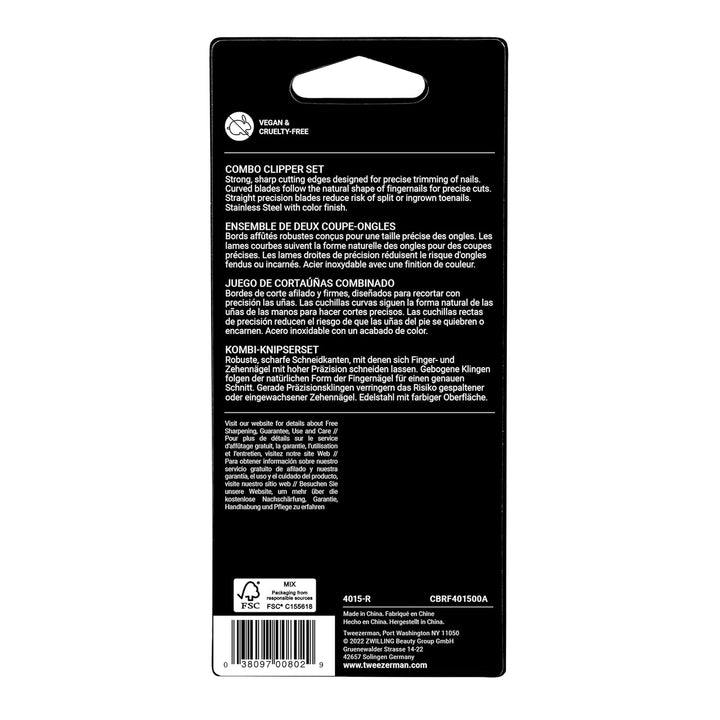 Stainless Steel Combo Set with Fingernail and Toenail Clippers