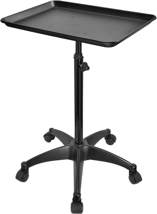 Salon Rolling Tray, Premium Aluminum Tattoo Tray Rolling Cart, Height Adjustable Styling Tray, Service Storage Tray Trolley for Beauty Salon Clinic Spa
