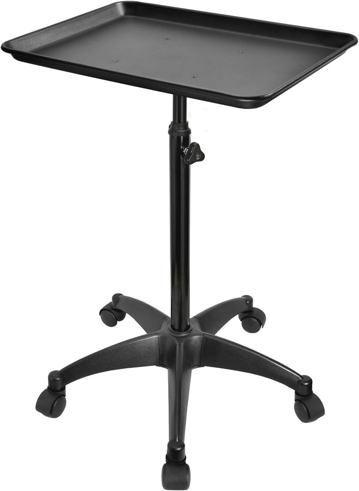 Salon Rolling Tray, Premium Aluminum Tattoo Tray Rolling Cart, Height Adjustable Styling Tray, Service Storage Tray Trolley for Beauty Salon Clinic Spa