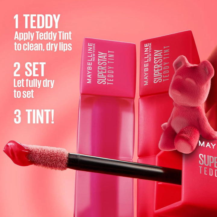 Super Stay Teddy Lip Tint, Long Lasting Matte Lipstick for up to 12HR Wear, Kneehigh, 1 Count