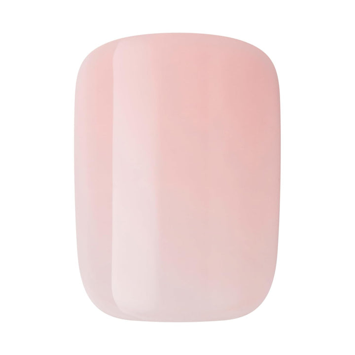 KISS  No Glue Mani Press on Nails, 'Instinct', Light Pink, Short Size, Squoval Shape, Includes 30 Nails, Prep Pad, Instructions Sheet, 1 Manicure Stick, 1 Mini File