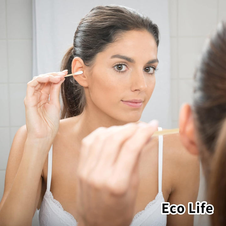 Bamboo Qtips Cotton Swabs with Wooden Sticks Q Tips for Ears 400 Count Bamboo Cotton Buds