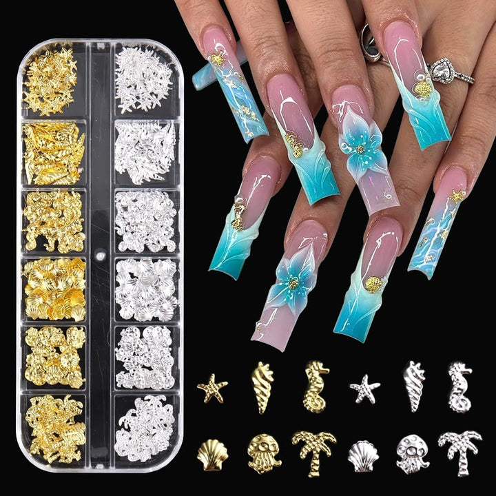 3D Mini Metal Punk Nail Art Studs Mixed Sizes Gold Black Cone Spikes Alloy Nail Rivets Jewelry for Women Goth Nail Art Charms Nails Accessories DIY Crafts Decorations