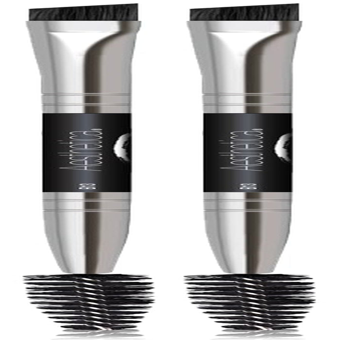 Pro Series Double Ended Eyebrow Brush & Spoolie - Angled Brow Brush for Precision Application & Blending of Eye Brow Powders, Waxes & Gels - Vegan & Cruelty Free