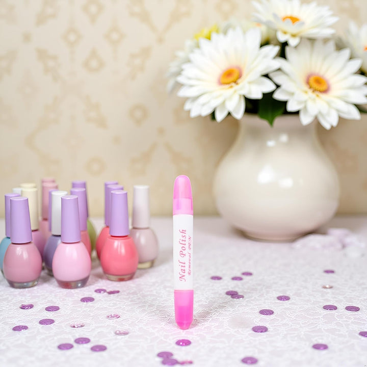 2Pcs Pink Nail Erase Pen Removable Head Nail Polish Cleaning Plastic Manicure Corrector Pen for Manicure Fingernail Home Salon Use Nail Polish,Foot, Hand and Nail Care,Nails Art and Polish(6G)