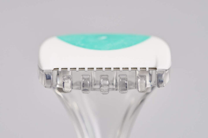 About Body Bikini Shavers - 3 Gentle Beauty Groomers, Japanese Steel Razor Ideal for Shaving, Exfoliating and Trimming Intimate Areas, Skin-Soothing Aloe Moisture Pad Gently Glides along Skin