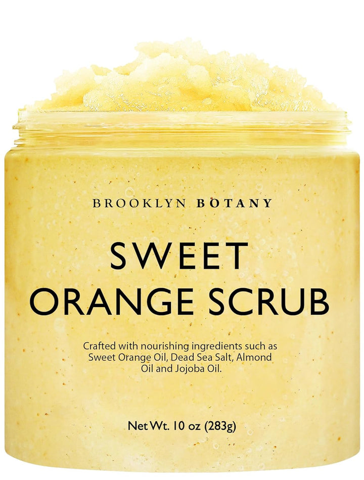 Brown Sugar Body Scrub - Moisturizing and Exfoliating Body, Face, Hand, Foot Scrub - Fights Acne, Fine Lines & Wrinkles, Great Gifts for Women & Men - 10 Oz