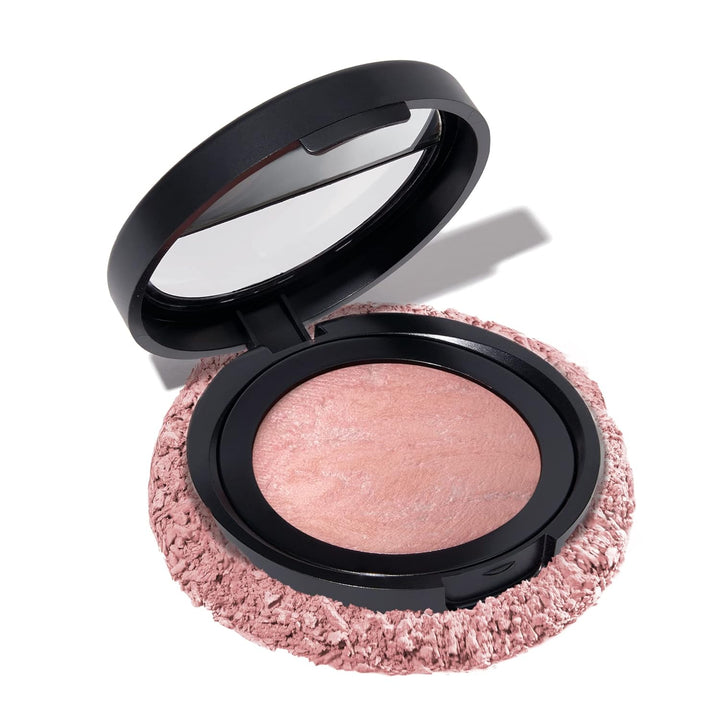 Baked Blush-N-Brighten Marbleized Blush for Cheeks - Pink Buttercream - Natural Finish - Buildable Color