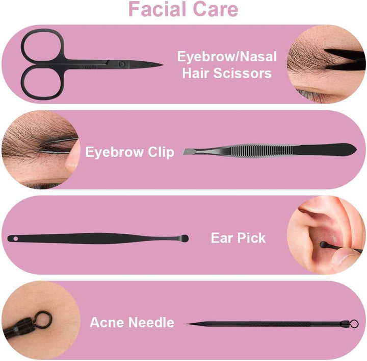 Manicure Kit,  Manicure Set, Mens Grooming Kit, Nail Care Set, Manicure Kit for Men and Women,Nail Kit,Grooming Kit,Nail Clipper Set,Stocking Stuffers,Stocking Stuffers for Teen Boys,Gifts for Men