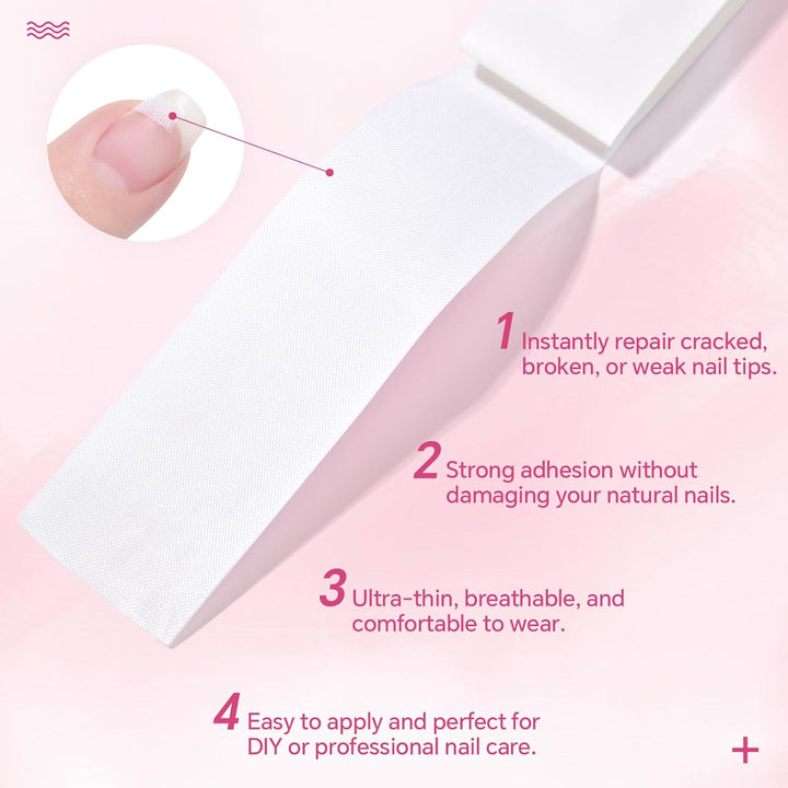 Silk Nail Wrap Self Adhesive Repair Silk Nails Nail Break Split Repair Reinforcement Bandage Nail Extension Sticker Manicure Tools for Home DIY and Salon Use