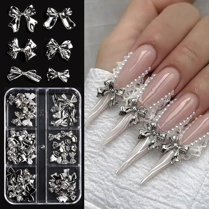 3D Mini Metal Punk Nail Art Studs Mixed Sizes Gold Black Cone Spikes Alloy Nail Rivets Jewelry for Women Goth Nail Art Charms Nails Accessories DIY Crafts Decorations