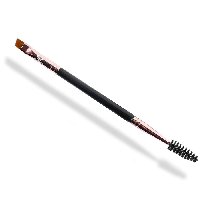 Dual-Ended Eyebrow & Lash Tint Brush – Angled Tip with Spoolie Comb for Henna by