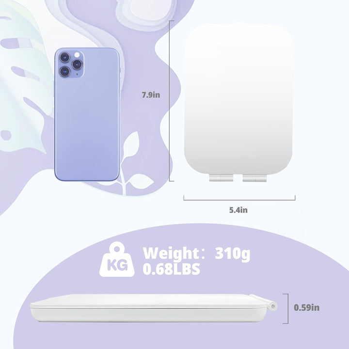 Travel Makeup Mirror, Portable Mirror with 3 Adjustable Light Settings, Usb-Rechargeable Vanity Mirror with Lights，Gift for Women and Girls