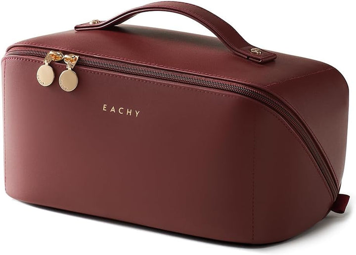 Travel Makeup Bag,Large Capacity Cosmetic Bags for Women,Waterproof Portable Pouch Open Flat Toiletry Bag Pattern Makeup Bag