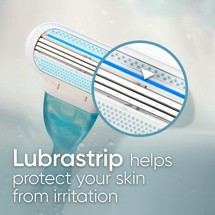 Smooth Women'S Razor Handle + 6 Refills with Soft-Grip Gel Handle