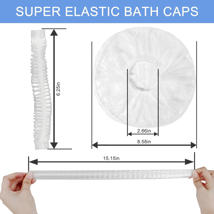 150 PCS Upgrade Disposable Shower Caps.  Waterproof Hair Bath Caps. Thickening Shower Cap for Women Kids Girls. Hotel and Hair Salon. Travel Spa. Home Use Beauty Salon