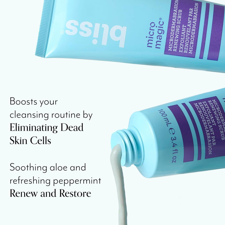 Micro Magic Skin-Renewing Microdermabrasion Scrub | Smoothing Volcanic Pumice & Purifying Kaolin Clay | Refreshed Glow Straight-From-The-Spa | Tightens Pores & Brightens Skin | 3.4 Fl Oz