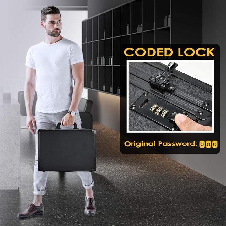 Barber Case with Clippers Sliding Tray, Profesional Barbers Briefcase Tool Case, Barber Cases for Clippers and Supplies, Hair Scissors Trimmer Organizer, Salon Grooming Hard Travel Suitcase