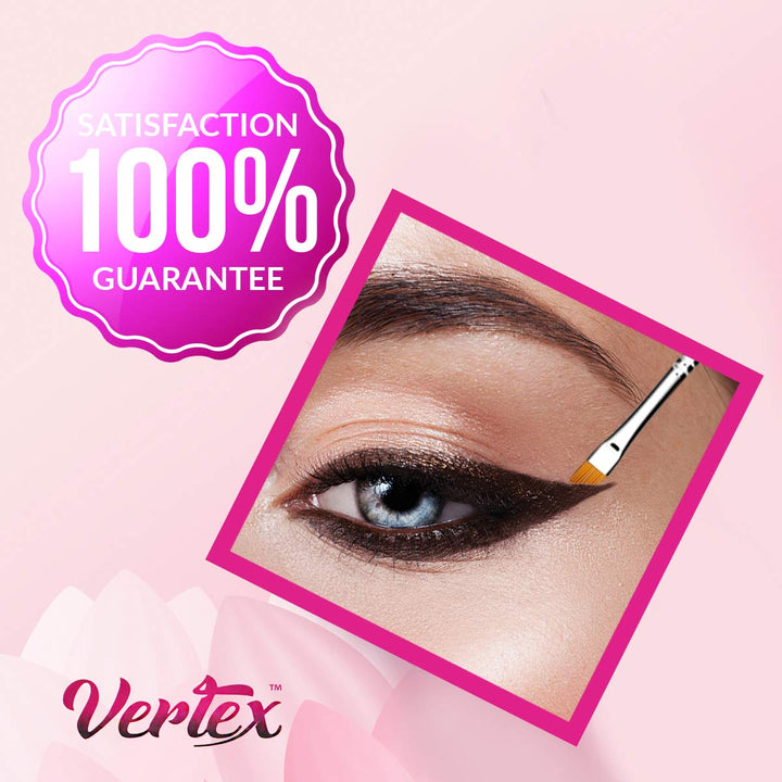 Eyeliner Brush Fine Angled Set - for Liquid Gel Liner Applicator Bent Stencils Thin Pencil Pen Real Small Sharpener Angle Wing Tips Firm Makeup Brushes Black Stamp Winged Kit Flat Waterproof Cat Eye
