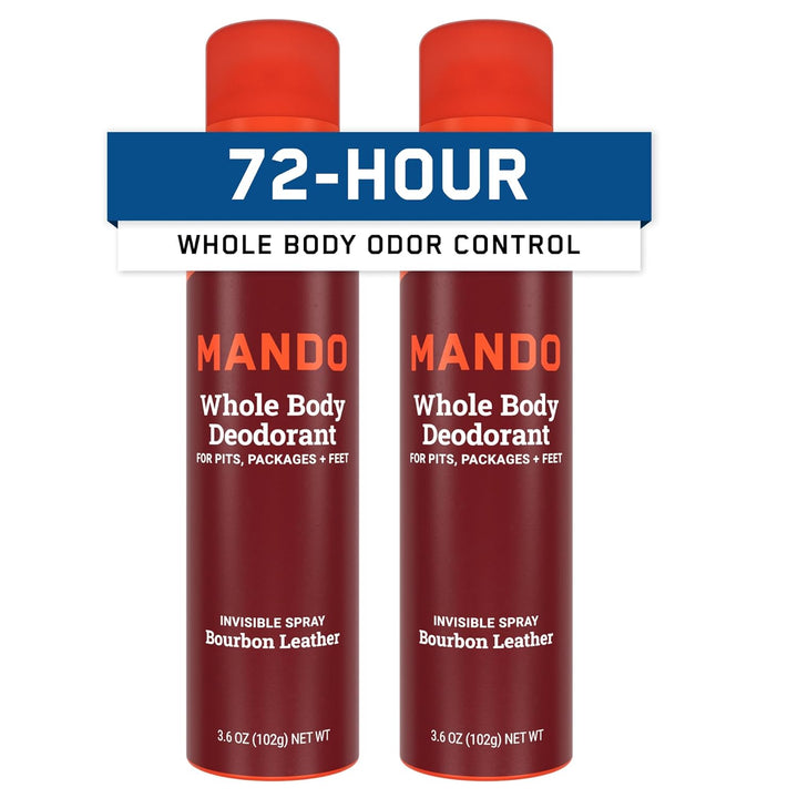 Whole Body Deodorant for Men - Invisible Spray Deodorant - 72 Hour Odor Control - Low Irritation Formula - Aluminum Free, Benzene Free - 3.6 Ounce Cans (Pack of 2) - Pro Sport