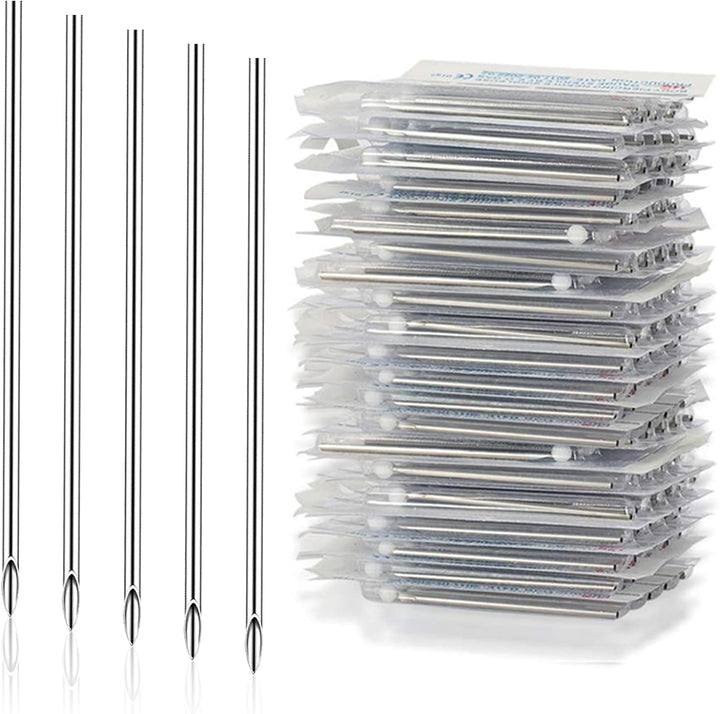100Pcs Piercing Needles Mixed 12G 14G 16G 18G 20G Hollow Needles for All Piercings