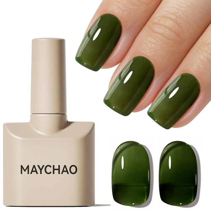 15ML Jelly Sheer Tortoise Gel Nail Polish 1Pc Transparent Hot Cocoa Amber Gel Polish Soak off UV LED Translucent Nail Polish Nail Art Starter Manicure Salon DIY at Home, 0.5 OZ