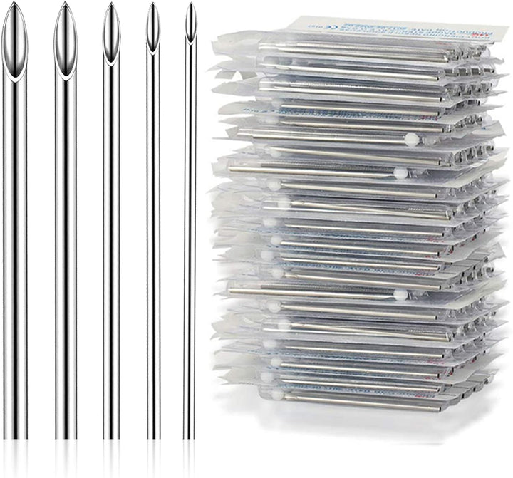 100Pcs Piercing Needles Mixed 12G 14G 16G 18G 20G Hollow Needles for All Piercings