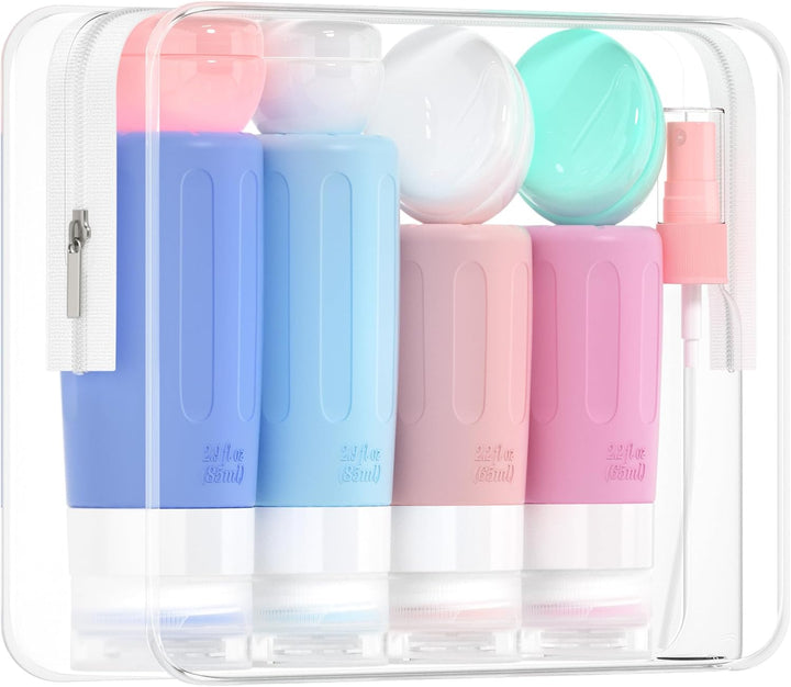 16 Pack Travel Bottles Set for Toiletries, TSA Approved Travel Containers Leak Proof Silicone Squeezable Travel Accessories 2Oz 3Oz for Shampoo Conditioner Lotion Body Wash (BPA Free)