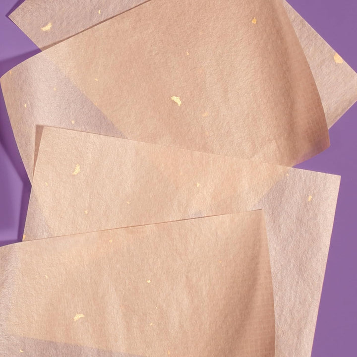 Aburatorigami Blotting Papers: 100% Natural Abaca Leaf & Gold Flakes Absorb Excess Oil (40 Pack)