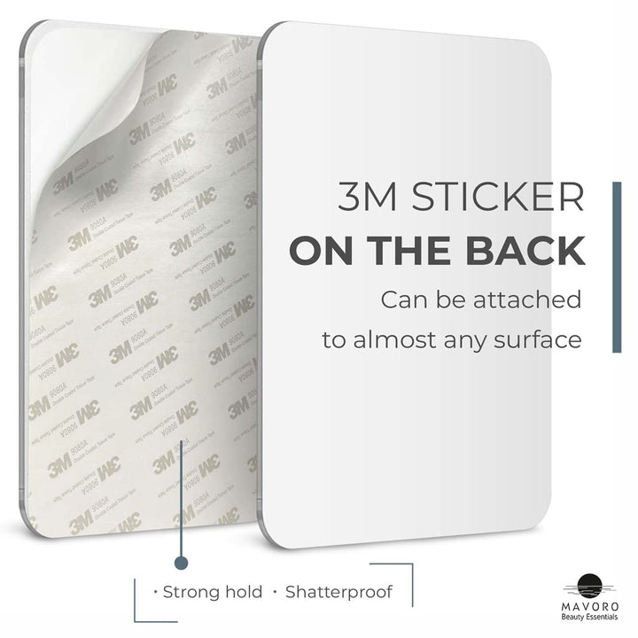 7X9 Shaving Mirror for Shower | 3M Adhesive Shower Mirror | Acrylic - Unbreakable | Less Fogging | Sleek Frameless | Peel and Stick | Glassless Safety (1 Pack)