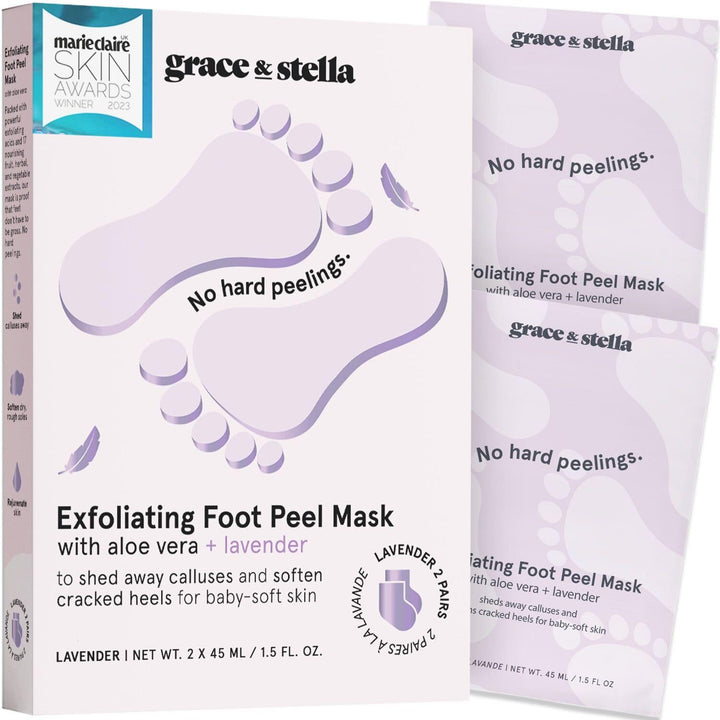 Award-Winning Foot Peeling Mask - Foot Peel Masks with Aloe Vera- Moisturizing Foot Masks That Remove Dead Skin, Exfoliating Foot Mask for Dry Cracked Feet (4 Pairs, Unscented)