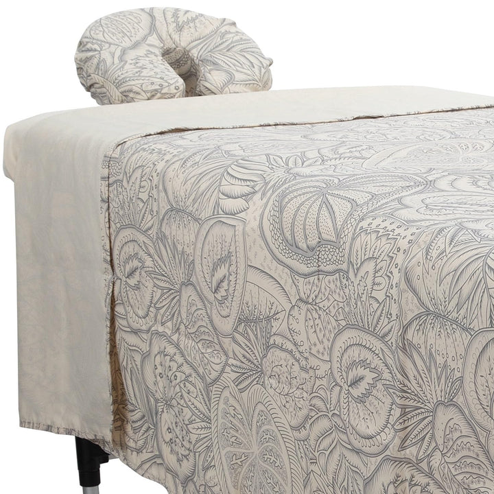 Premium Microfiber 3-Piece Massage Sheet Set, Cool Grey, Ultra-Light, Stain, and Wrinkle-Resistant, Includes Flat, Fitted Sheet and Massage Face Rest Cover