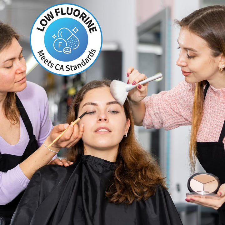 Forpro Low Fluorine Makeup Cape, Professional Mid-Length Beauty Cape with Adjustable Velcro Closure, 27.5" X 30", Black