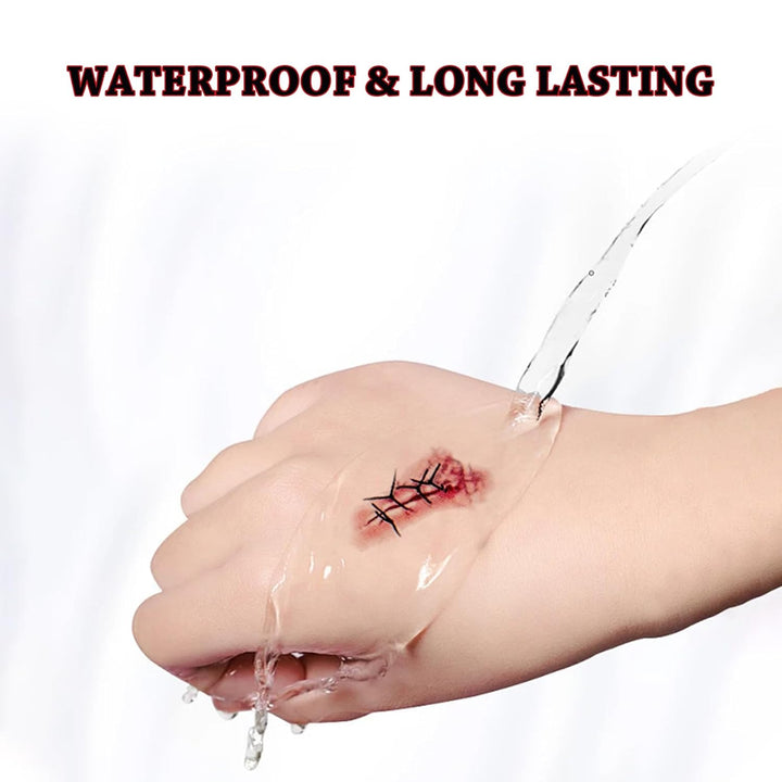 20 Sheets Halloween Zombie Temporary Tattoos -  Chucky Scar Fake Blood Tattoos Waterproof Realistic Stitches Wound Temp Tattoo for Chucky Cosume Prank Makeup Cosplay Kids Men Women Adults